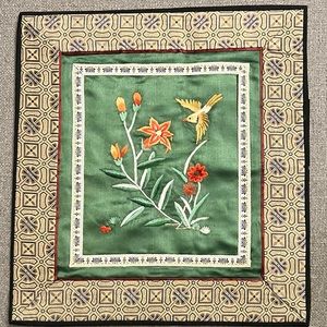 Flowers and a Bird Tapestry Wall Hanging, NWOT